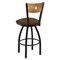 Holland Bar Stool Co 25" Swivel Counter Stool, Black Wrinkle, Med Back, Rein Thatch Seat 83025BWMedMplB026 - alternate 4